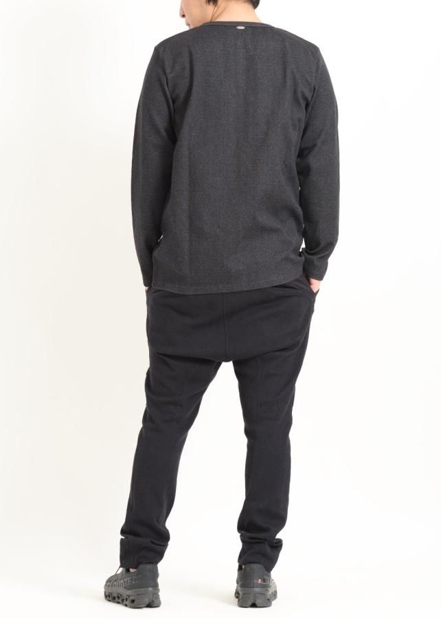 zeroオーガニックコットンストレッチヘンリーネックプルオーバー