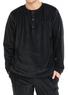 <img class='new_mark_img1' src='https://img.shop-pro.jp/img/new/icons14.gif' style='border:none;display:inline;margin:0px;padding:0px;width:auto;' />Zero Super Stretch Velour Henry Neck Pullover - Black