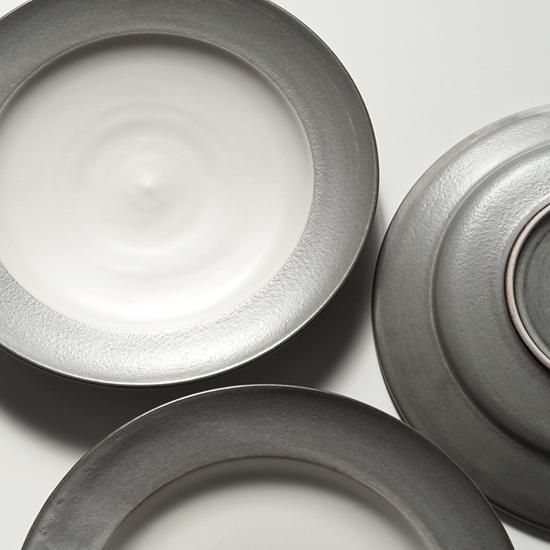 グレー リムプレート・21cm | 十二ヵ月 Online shop