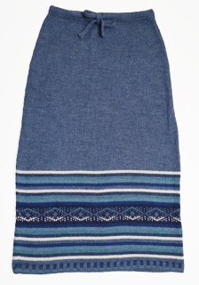 アルパカ100%スカート ブルー