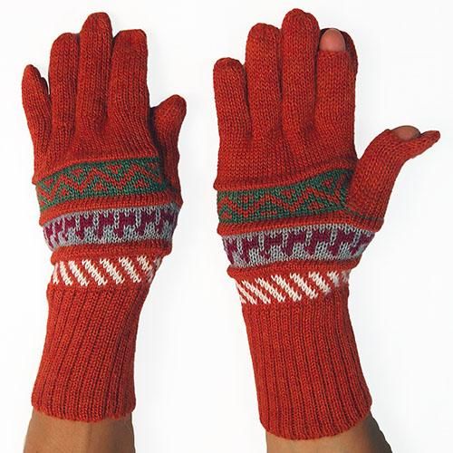 アルパカ100％手袋GU5 FSM707 - Nazca Design ナスカデザイン
