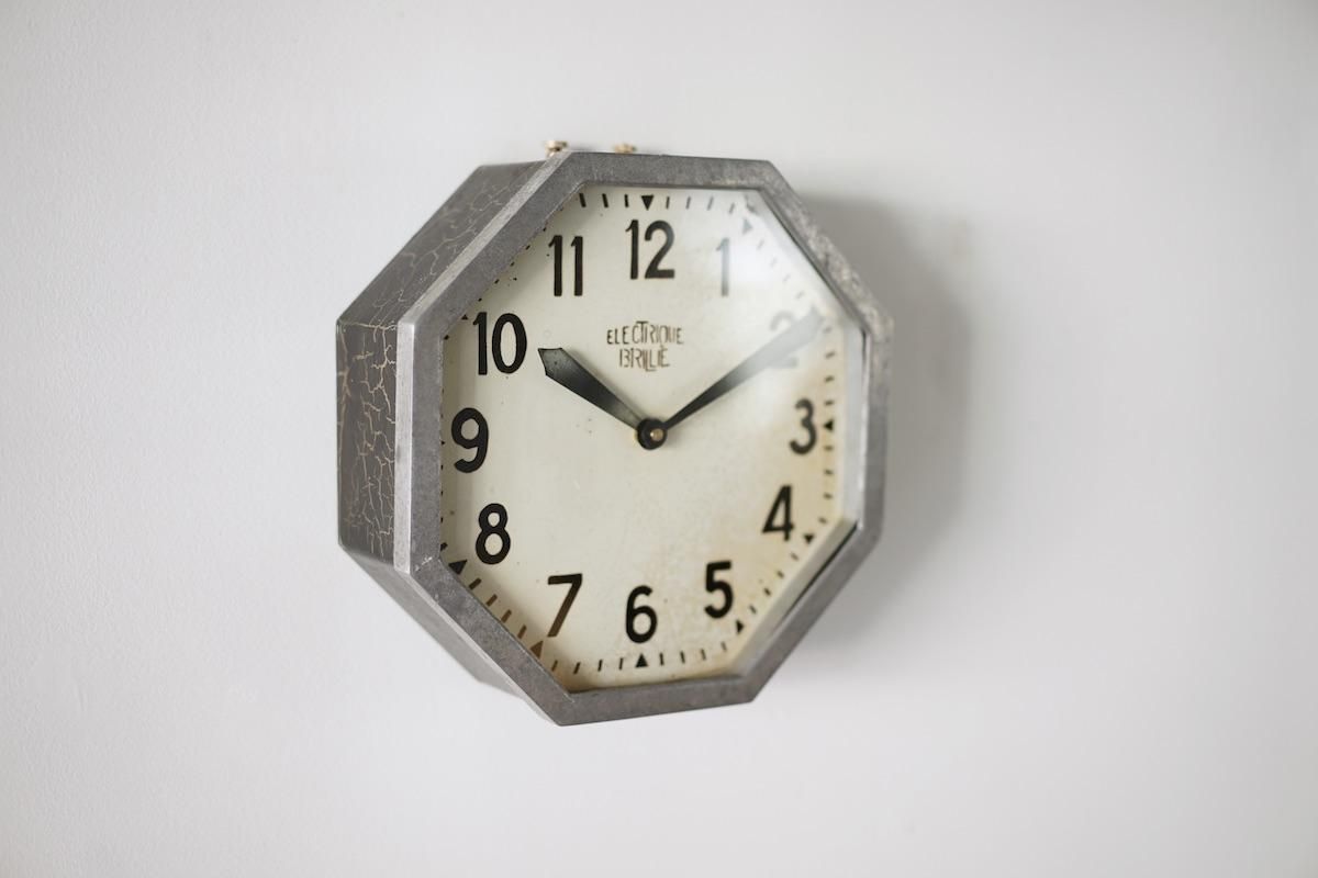 1930's ☆BRILLIE☆ French Octagon Wall Clock 【Mint