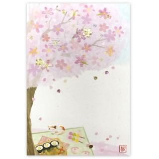 春・和風ポストカード 「桜と犬とお地蔵さん」 PPY-422h