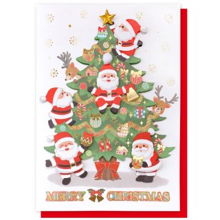クリスマスハンドメイドカード【サンタとトナカイ】 CMG-561