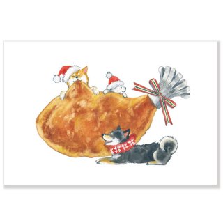 しばいぬとクリスマスポストカード【チキン】CMP-361