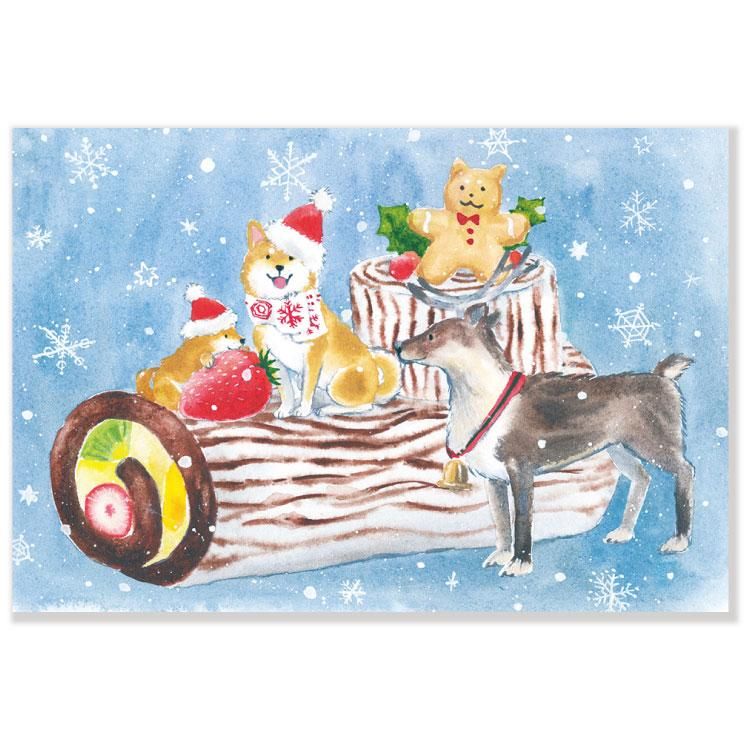 しばいぬとクリスマスポストカード ケーキ Cmp 355 しばいぬとクリスマスポストカード ケーキ Cmp 355
