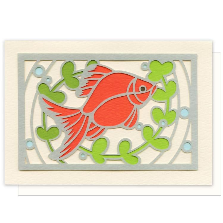 切り絵カード 夏柄 金魚 Gl 53s 切り絵カード 夏柄 金魚 Gl 53s