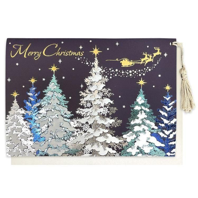 クリスマスイタリアカード 紺 CMGI-622