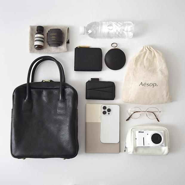 pick up! square mini boston -shrink black- - Ense Online Shop