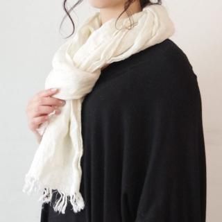 Ense linen stole -cream-