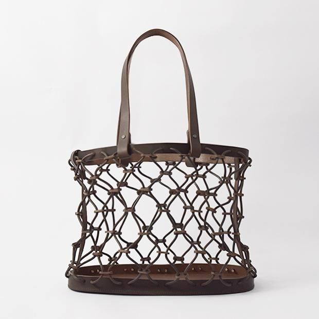 kago tote （内袋キナリ付） kago tote用のカゴ | 革紐で編んだ革カゴバッグ - Ense Online Shop