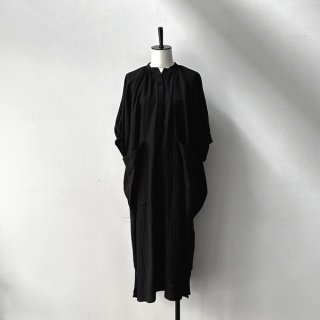 BAND COLLAR TUNIC DRESS / BK