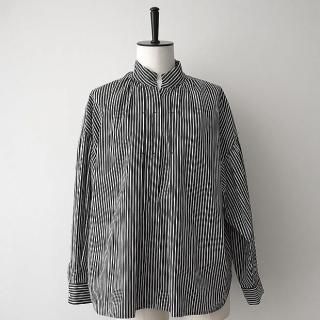  WING SLEEVE BLOUSE -BLECK STRIPE-