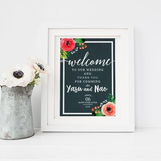 ウェルカムボード　リスとりんご刺繍　アイボリー　ウェディング　結婚式　名入れ ウェルカムボードリスとりんご刺繍アイボリーウェディング結婚式