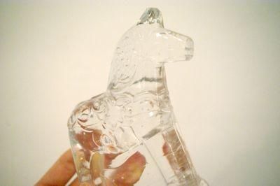 スウェーデン ヴィンテージ ガラス製 馬 ダーラナホース の置き