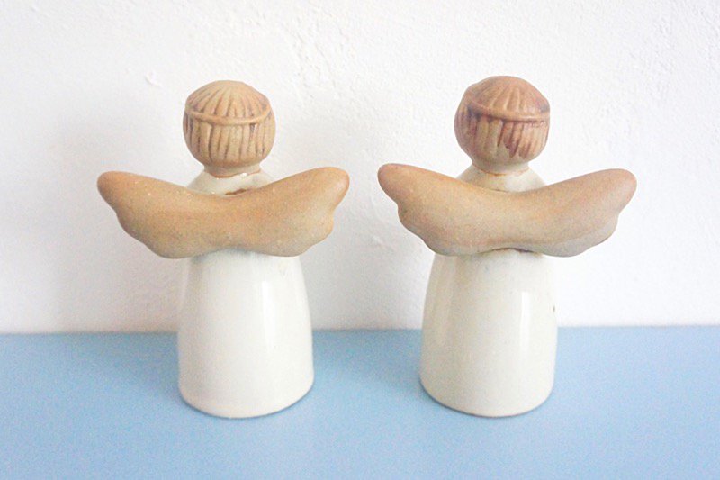 インテリア小物人形　天使　陶器　デンマーク　置物　インテリア　工芸品　美術品　A2750