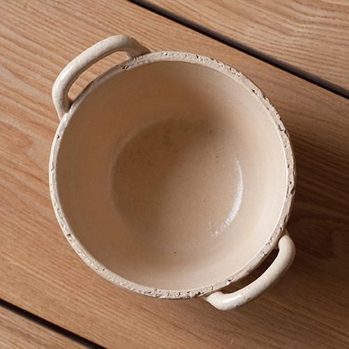 ★作家もの器★キムホノ★取手付き台座ボウル大★オレンジ×イエロー★美品★ オルノ 手付きボウル - 4TH-MARKET onlineshop