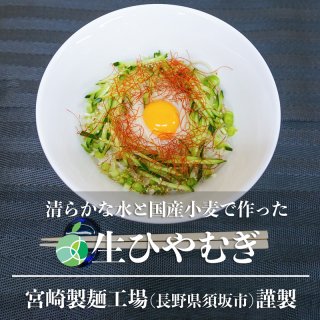 送料無料　長野県・須坂の生ひやむぎ　2袋（4食）セット　甘みがありモチモチツルツルの生麺