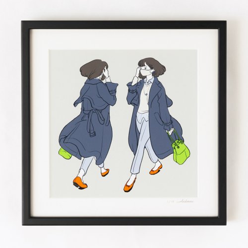 AiLeeN 複製原画　C13 「コンサバなのに鞄と靴だけすんごい蛍光色なお姉さん」