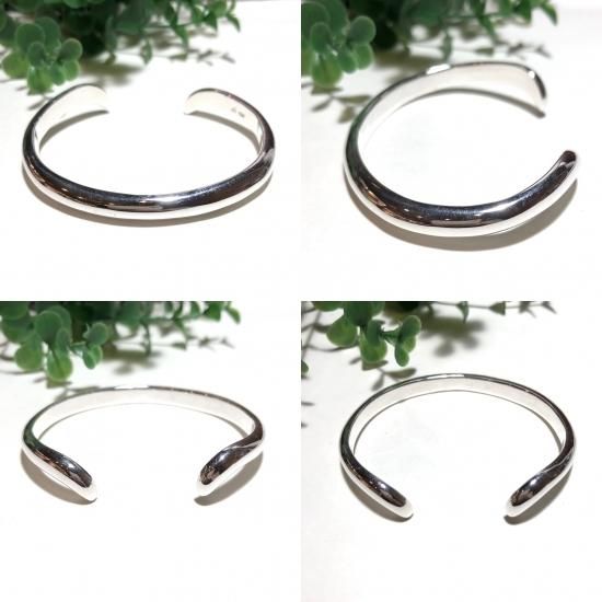 silver1000*純銀製*ぽってりシンプルボリュームバングル - 純銀