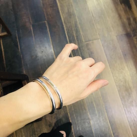 silver1000*純銀製*ぽってりシンプルボリュームバングル - 純銀