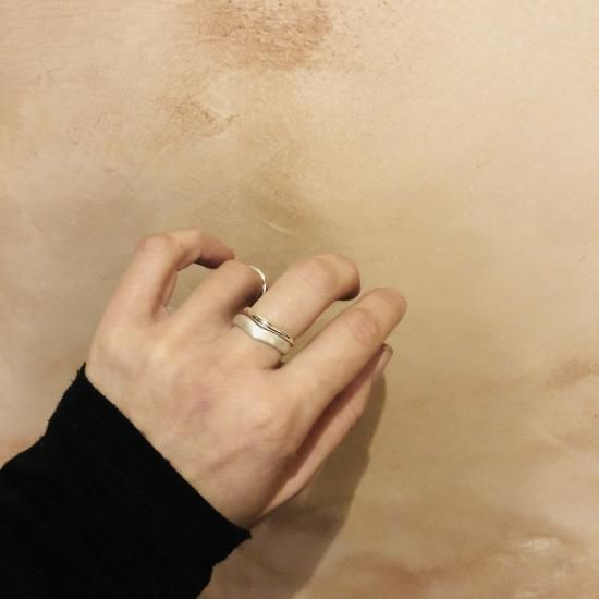 silver1000*純銀製*マットリング 重ねづけにも - 純銀