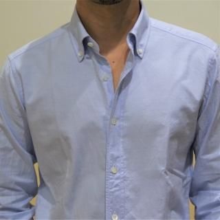 LES LESTON  ボタンダウン　シャツ　サックスブルー　カルロリーバ ダンガリークロスボタンダウンシャツ サックスブルー | SINME