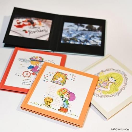 水森亜土 フォトアルバム フリー台紙 黒台紙 L判 12枚収納 - Z&K