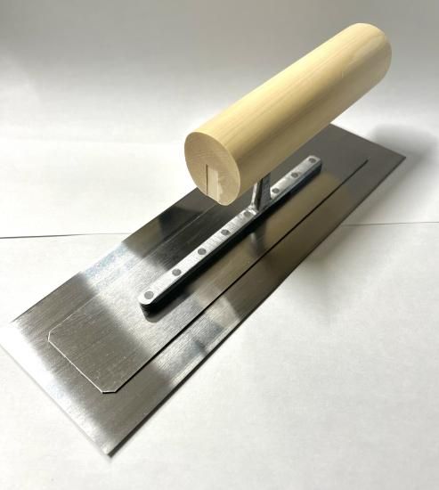 ステン角鏝/w背金/コテ0.4mm厚/丸柄/240mm - 左官道具・外構 ステン角鏝/w背金/コテ0.4mm厚/丸柄/240mm - 左官道具・外構