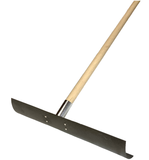 鋼製/打設レーキ(平面鍬)125mm/木製柄付き,左官道具・外構 鋼製/打設レーキ(平面鍬)125mm/木製柄付き,左官道具・外構