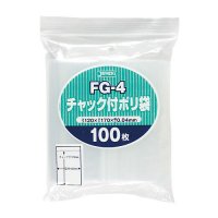 ジャパックス FG-4 チャック付ポリ袋 透明0.04　【6000枚入り】（100枚×60冊）