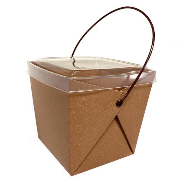 デリメイト TK125 クラフト カンゴウ容器付きセット [ケース240入]使い捨て 紙ボックス 紙BOX カフェ DELI テイクアウト 持ち帰り 紙製品 取っ手付き紙ボックス