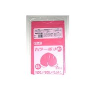 HHJ PC41 カラーポリ袋45L ピンク 0.04 LLDPE　【400枚入り】（10枚×40冊）