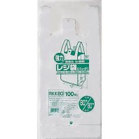 ジャパックス RKK80 レジ袋（無着色） 関東80号/関西80号　【500枚入り】（100枚×5冊）