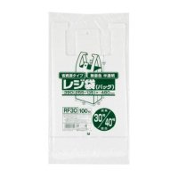 ジャパックス RF30 レジ袋（無着色）省資源 関東30号/関西40号　【30冊入り】（100枚×10冊×3箱）