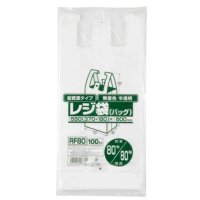 ジャパックス RF80 レジ袋（無着色）省資源 関東80号/関西80号　【10冊入り】（100枚×5冊×2箱）