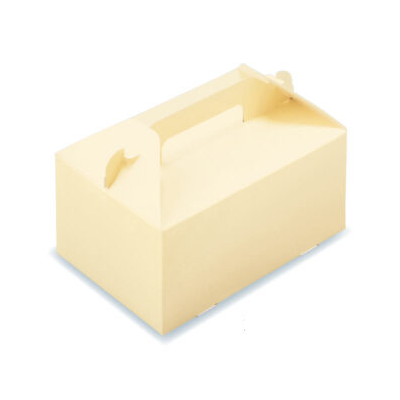 激安】手提ケーキ箱 カラーハンドボックス クリーム 5×7 - 業務用消耗