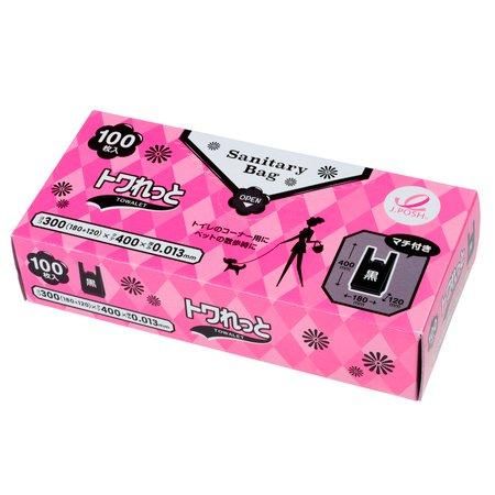 ジャパックス SN05 トワレット サニタリー用 手付き袋 BOX 黒 0.013厚 HDPE 100枚　【30冊入り】 7,227円(税込)