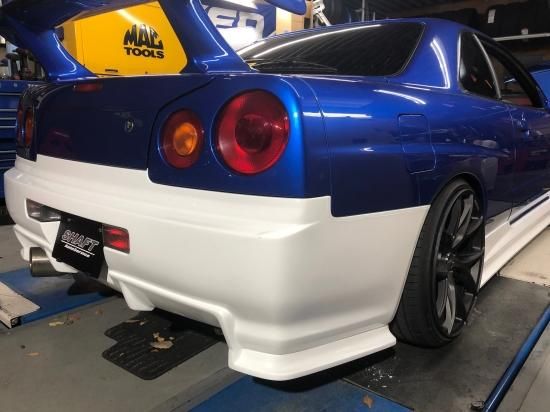 ER34リアバンパー、サイドステップ、テールランプカバー3点セットクーペ用