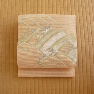 正絹 フォーマル 絽綴夏帯 名古屋帯 波頭 パールトーン加工済 波筬織 夏物 八寸 名古屋帯 正絹 涼しげな 絽綴れ 単衣にも 全通