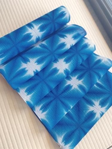 藤井絞り謹製 雪花しぼり浴衣 USED品 藤井絞「雪花絞」ライトブルー | 普段着きものもたはん