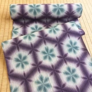 美品 仕立てあがり 藤井絞り パープル 雪花絞り (藤井絞の浴衣 美品 仕立てあがり 藤井絞り パープル 雪花絞り (藤井絞の浴衣