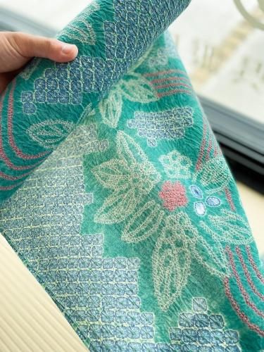 孔雀　羽　未使用品　有松絞り　絞り染め　絞り浴衣　浴衣　NO176 b6948afce4459967bfbd56454c7e01