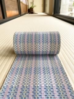 首里道屯織 半幅帯 朱色✖️オレンジ系 清々し