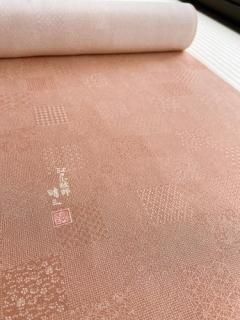 高級品 着物 別織 草木藍と織 正絹 伝承工芸品 荒かっ