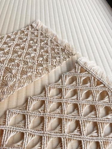 誉田屋源兵衛謹製 半幅帯 芭蕉角繋 生成 半巾帯 未使用品 楽天市場】呉服屋 帯の誉田屋謹製 芭蕉角繋 白 半幅帯 日本製 夏