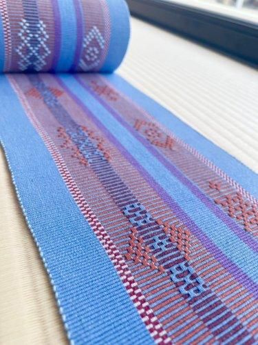 織悦 半巾織 半幅帯 スウェーデン段織山道 未使用 907de0619e17942b985a694ee5f1dd