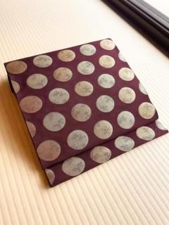 【着物と帯 時流】N25667◆正絹 九寸名古屋帯◆斜め格子柄 グレー 名古屋帯 美品 名品 夏帯 八寸名古屋帯 亀甲 斜め格子 灰白 正絹