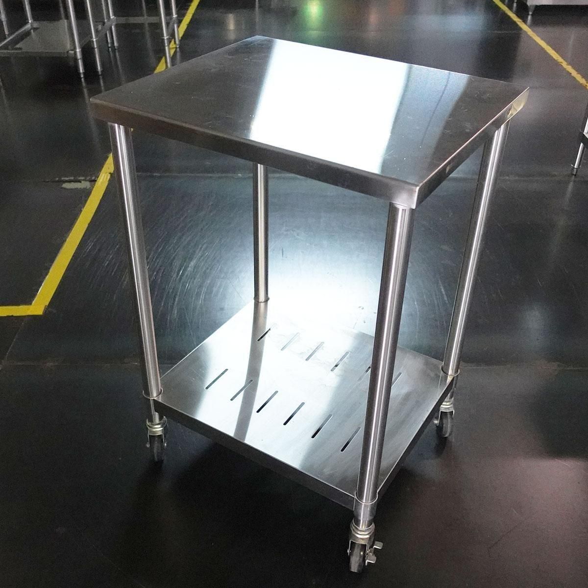 ★美品　業務用調理台④ ★直接引き取り希望 日本製 ステンレス 作業台 キャスター付き 調理台 W450mm×H800