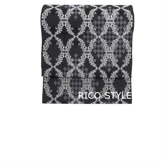 新品 博多織 黒木織物 大人の兵児帯 ダイヤ柄 黒×カッパー 新品 博多織 黒木織物 大人の兵児帯 ダイヤ柄 黒×カッパー 新品 博多織